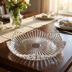Fair Home Melody Yuvarlak Cam Tepsi – Sunumluk – Meyvelik – 26 cm - Şeffaf