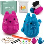 Faircosy Yeni Başlayanlar İçin Tığ Seti: Amigurumi Tığ İşi Kedi Kitleri, Yetişkinler ve Çocuklar için Başlangıç Kiti (10 Yaş +), Ayrıntılı Talimatlar ve Öğreticiler, Sevgili, Aile için Sürpriz Hediye