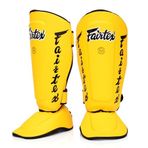Fairtex Muay Thai MMA dizlikler Boxing SP7 Twister çıkarılabilir adım Schienbeinschoner renk: siyah/beyaz kırmızı, mavi, sarı, Boyut: M, L, XL L Sarı