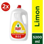 Fairy 2600 ml Sıvı Bulaşık Deterjanı Süper Ekonomik Paket Limon Kokulu 2'li Paket - 5,2 lt
