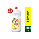 Fairy 3000 Ml Ultra Hızlı 3'Lü Etki Sıvı Bulaşık Deterjanı Limon Ve Misket Limonu Kokulu 1500Ml X2