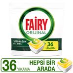 Fairy 36 Adet Hepsi Bir Arada Limon Bulaşık Makinesi Deterjanı