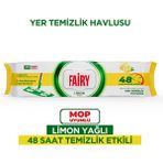 Fairy Çok Amaçlı Mop Uyumlu Yer Temizlik Havlusu 50 Yaprak | Limon Yağlı | Beyaz Sirke Karbonat