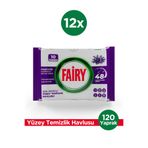 Fairy Çok Amaçlı Yüzey Temizlik Havlusu 10 Yaprak 12 Adet | Lavanta Yağlı | Beyaz Sirke & Karbonat