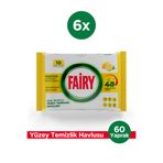 Fairy Çok Amaçlı Yüzey Temizlik Havlusu 10 Yaprak 6 Adet | Limon Yağlı | Beyaz Sirke & Karbonat