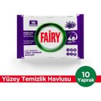Fairy Çok Amaçlı Yüzey Temizlik Havlusu 10 Yaprak | Lavanta Yağlı | Beyaz Sirke & Karbonat