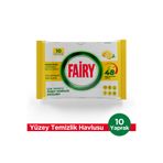 Fairy Çok Amaçlı Yüzey Temizlik Havlusu 10 Yaprak | Limon Yağlı | Beyaz Sirke & Karbonat