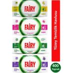 Fairy Çok Amaçlı Yüzey Temizlik Havlusu 100 Yaprak x 4 Adet (Lavanta, Power Wipes, Limon, Lilyum Çiçeği) Tek Ebat - 123