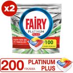 Fairy Platinum Plus 200 Yıkama Limon Kokulu Bulaşık Makinesi Deterjanı Kapsülü 100 x 2 Tablet