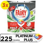 Fairy Platinum Plus 3 x 75 Yıkama Bulaşık Makinesi Deterjanı Tableti 225 Adet Lemon Kokusuyla
