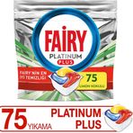 Fairy Platinum Plus 75 Limon Kokulu Yıkama Bulaşık Makinesi Deterjanı Kapsülü/tableti