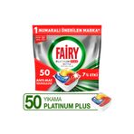 Fairy Platinum Plus Hepsi Bir Arada Bulaşık Makinesi Tabletleri, Limon, 50 Tablet