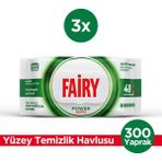 Fairy Power Wipes Yüzey Temizleme Mendili 100 Yaprak 3 Adet | Beyaz Sabun | Beyaz Sirke & Karbonat