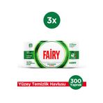 Fairy Power Wipes Yüzey Temizlik Havlusu 100 Yaprak 3 Adet | Beyaz Sabun | Beyaz Sirke & Karbonat