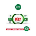 Fairy Power Wipes Yüzey Temizlik Havlusu 100 Yaprak 6 Adet | Beyaz Sabun | Beyaz Sirke & Karbonat