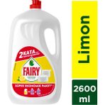 Fairy Süper Ekonomik Paket Sıvı Bulaşık Deterjanı 2600 ml Limon Kokulu - 2,6 lt