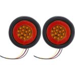 Faith Adet 12 V 32 LED Araba Işık Kılavuzu Yuvarlak Amber Kırmızı Arka Lambalar Arka Sis Lambası Durdurma Fren Çalışan Ters Lamba Kamyon Için (Yurt Dışından) - Aydınlatma Ürünleri