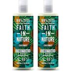 FAITH IN NATURE Coconut /%99 Doğal İçerikli Saç Bakım Kremi-Nemlendirici Hindistan Cevizi Normal&Kuruya Dönük Saçlar İçin (2 paketi)