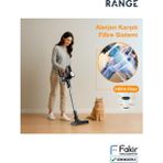 Fakir Range Shiny Şarjlı Süpürge - Antrasit - Gri - var