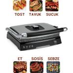 Fakir Tost Makinesi 2000 W Ayarlanabilir Isı Granit Görünümlü Yapışmaz Alüminyum Plaka, 6 Dilim Kapasite - Gri
