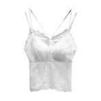 Falafoty Kadın Yelek Üstler Seksi Dantel Kaşkorse, Düz Seksi Dantel Korse Üst V Yaka Kırpma Üstler Slim Fit Kaşkorse Örgü Büstiyer Kolsuz Tank Üstleri Parti Kulübü Kıyafeti, beyaz, XL