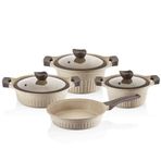 Falez 3003 Cool Line Creamy 7 Parça Tencere Seti