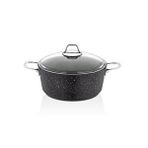 Falez Black Line Granit Döküm 28 Cm Derin Tencere Siyah Gri