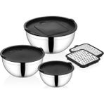Falez Cookcase 9 Parça Akasya Rendeli Çelik Saklama Kabı Siyah