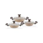Falez Creamy 6 Parça Sahan Set 18-20-22Cm Cre 3060