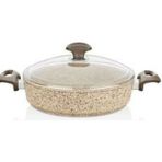 Falez Creamy Basık Tencere 32 cm - Krem