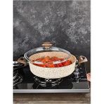FALEZ Creamy Granit Karnıyarık Tencere 28 Cm Kahve 28 cm