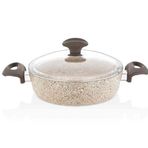 Falez Creamy Granitec 24 cm Kısa Krem Granit Tencere