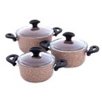 Falez CRMY6PRGVC Creamy Döküm Granit 6 Parça Mini Tencere Seti