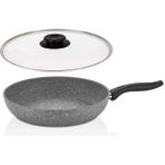 Falez Granit Tava 24 cm Cam Kapaklı