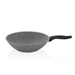 Falez Granit Wok Tava 28 Cm Gri