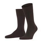 FALKE Erkek Çorabı AirPort SO, 1er Pack Braun (Dark Brown Melange) 45/46 EU