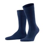 FALKE Erkek Family sürdürülebilir pamuk ince tek renkli 1 çift çorap, Mavi (Royal Blue 6000), 39-42