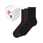 FALKE Happy Giftbox Uni 3'lü paket çorap, nefes alan pamuk takviyeli kadın çorabı, baskısız rulo bel, iş ve günlük kullanım için çok yönlü bir ürün, çoklu paket, hediye kutusunda 3 çift, Çok renkli