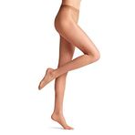 Falke Külotlu çorap ipek pürüzsüzlüğü 15 denye beden S-XXL kadın siyah ten rengi daha fazla renk güçlendirilmiş ince külotlu çorap desensiz şeffaf, yırtılmaz ve parlak 1 adet Beige (Powder 4169) S-M