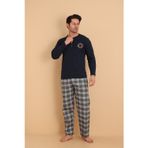 Falkom 7014 İnterlok Kışlık Ekose Pijamalı Erkek Pijama Takımı