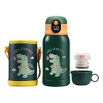Fall 500ML Çocuk Suluk Matara Paslanmaz Çelik Su Bardağı Okul Şişesi (Yurt Dışından) - Açık Yeşil