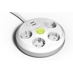 Famatel 2644-3-MS Akım Korumalı 2xUSB 4'lü 3 mt Grup Priz