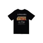 Fame-Stoned Ankara - 06 - Anıtkabir - Atatürk - Türk Bayrağı - Şehir Baskılı Unisex %100 Pamuk Siyah T-Shirt