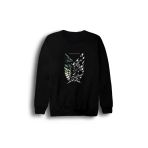 Fame-Stoned Erkek Bisiklet Yaka Sweatshirt Attack On Titan Anime Baskılı