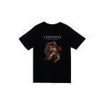fame-stoned Leonidas - 300 Spartalı - The Spartan Baskılı Unisex %100 Pamuk Siyah T-shirt