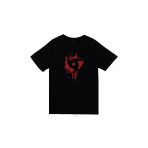 Fame-Stoned Mangekyu Sharingan Anime Baskılı Unisex %100 Pamuk Siyah T-Shirt