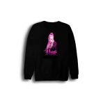 Fame-Stoned Rosé - Blackpınk - K-Pop - Baskılı Unisex %100 Pamuk Bisiklet Yaka Siyah Sweatshirt