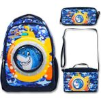 Famebag Famebag Lisanslı Denizaltı Okul Sırt Çantası Beslenme Kalemlik Çantası Seti - Mavi
