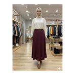 Famelin Beli Lastikli Piliseli 95 cm Etek 8940 Bordo 42