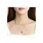 FAMEMUS ACCESSORY 0040019 Özel Koleksiyon Kalp Ve Damla Taşlı Gold Renk Çelik Kolye - Şık Ve Zarif Tasarım